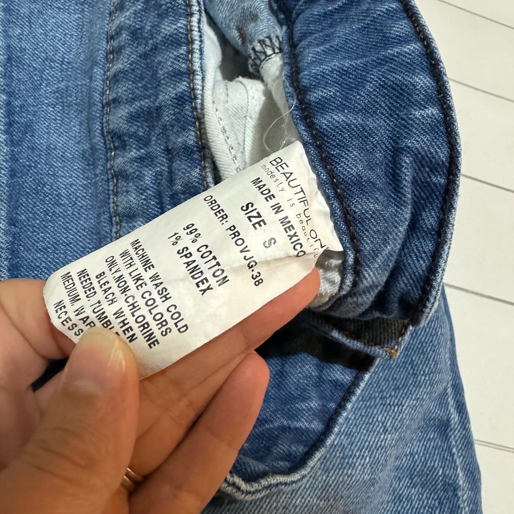 Denim Midi Pencil Skirt - Picture 3 of 6